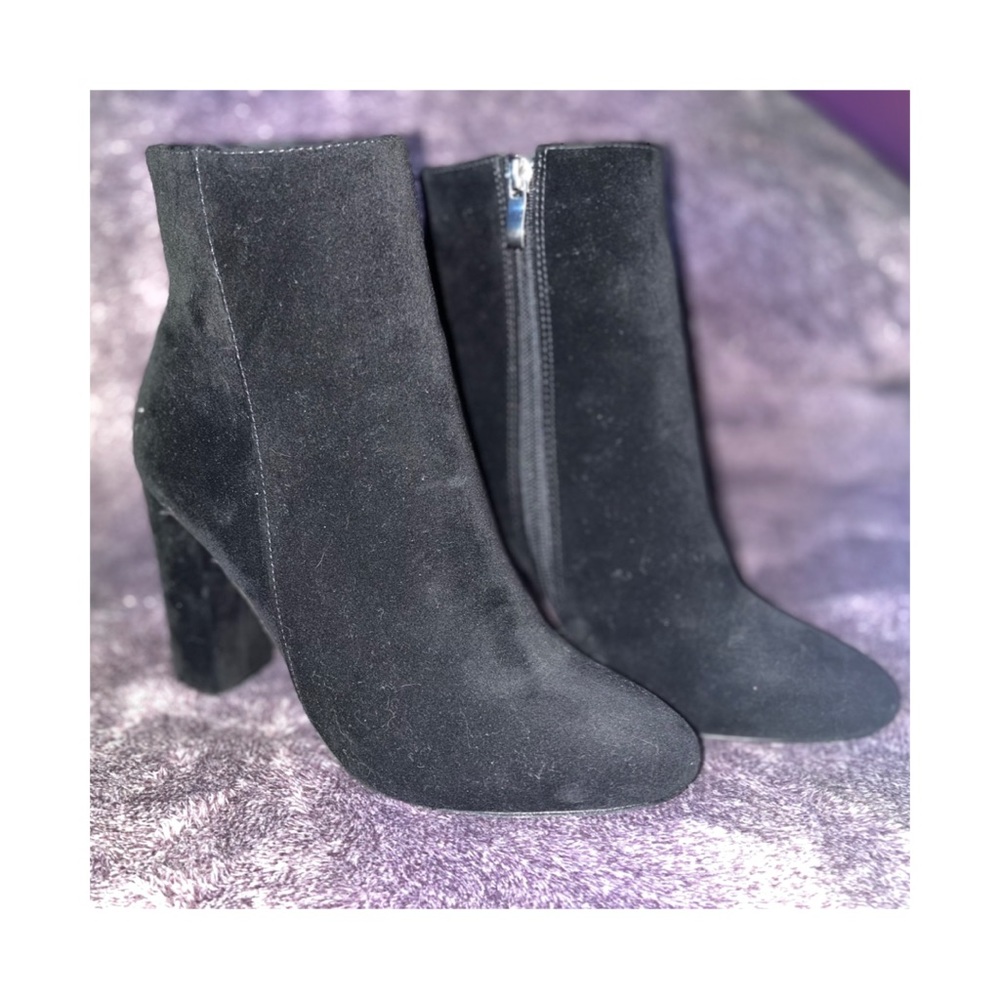 Black Suede Boot Heels